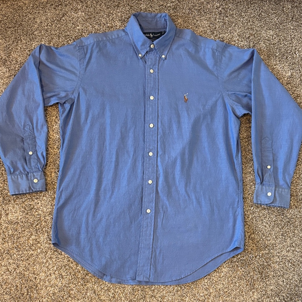 Ralph Lauren Vintage Yarmouth Pinpoint Oxford Shirt Blue Size 15-33